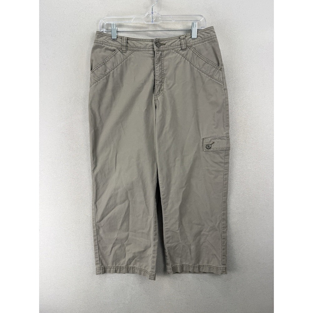 Royal Robbins‎ Cargo Crop Pants Womens 8 Beige Cotton Outdoor Travel Hiking Work - Picture 2 of 8